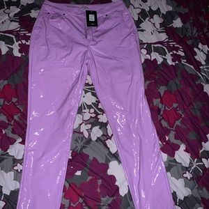 Vinyl pleather look lilac skinny pants size XL